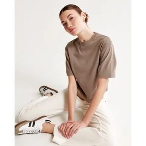 Abercrombie and Fitch A&F Essentials Brown Boxy T Super Soft comfy workout XL